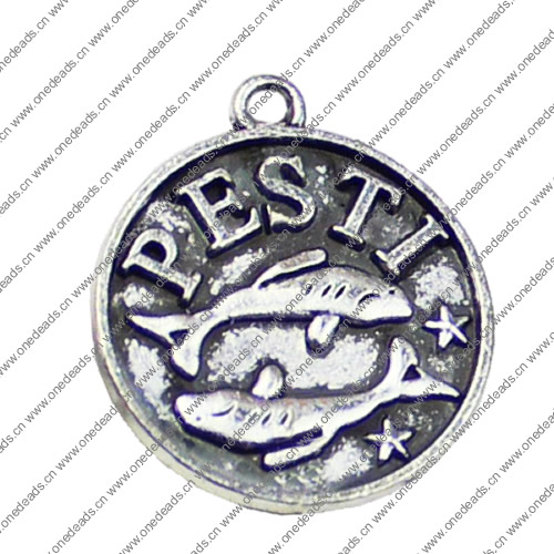 Pendant. Fashion Zinc Alloy jewelry findings. Pisces 20x17mm. Sold by KG