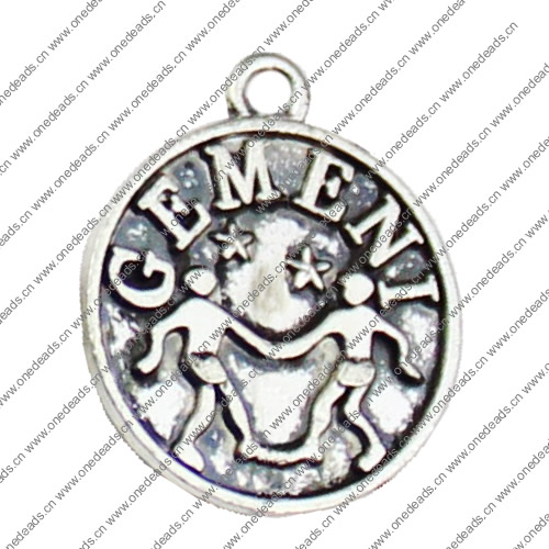 Pendant. Fashion Zinc Alloy jewelry findings. Gemini 20x17mm. Sold by KG