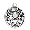 Pendant. Fashion Zinc Alloy jewelry findings. Gemini 20x17mm. Sold by KG