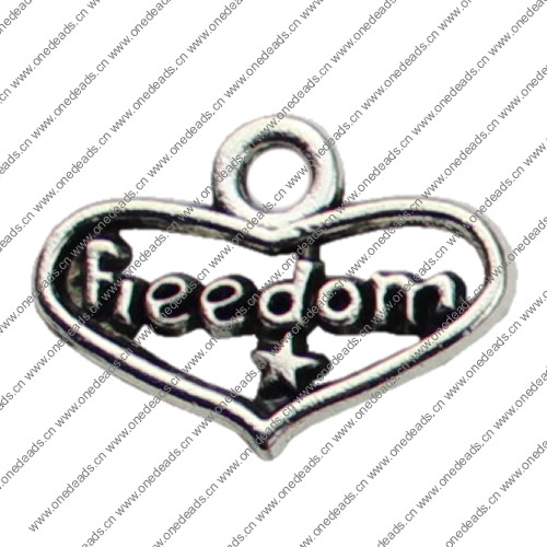 Pendant. Fashion Zinc Alloy jewelry findings. Heart 17x13mm. Sold by KG