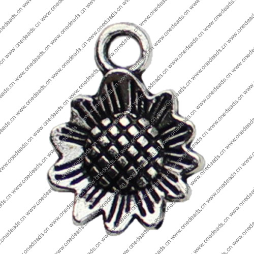 Pendant. Fashion Zinc Alloy jewelry findings. Flower 17x12mm. Sold by KG