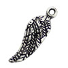 Pendant. Fashion Zinc Alloy jewelry findings. Feather 20x6.5mm. Sold by KG