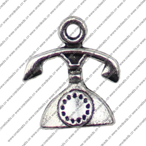 Pendant. Fashion Zinc Alloy jewelry findings.Telephone 16x14.5mm. Sold by KG