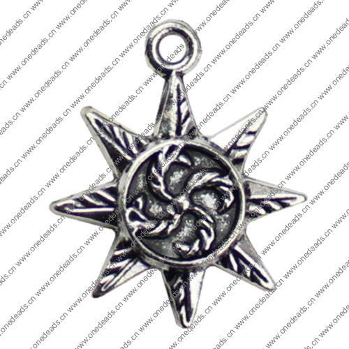 Pendant. Fashion Zinc Alloy jewelry findings. Sun 24x20mm. Sold by KG