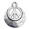 Pendant. Fashion Zinc Alloy jewelry findings. Peace 20x25mm. Sold by KG
