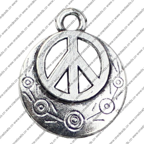 Pendant. Fashion Zinc Alloy jewelry findings. Peace 20x25mm. Sold by KG