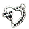 Pendant. Fashion Zinc Alloy jewelry findings. Heart 16x19mm. Sold by KG