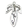Pendant. Fashion Zinc Alloy jewelry findings. Leaf 18x30mm. Sold by KG
