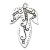 Pendant. Fashion Zinc Alloy jewelry findings. Leaf 18x30mm. Sold by KG