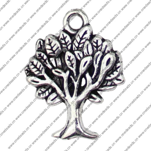 Pendant. Fashion Zinc Alloy jewelry findings. Tree 16x21mm. Sold by KG