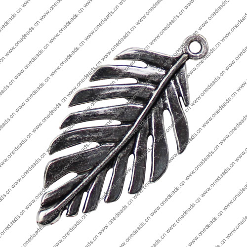 Pendant. Fashion Zinc Alloy jewelry findings. Leaf 24x49mm. Sold by KG