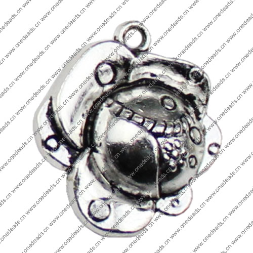 Pendant. Fashion Zinc Alloy jewelry findings. Flower 19x22mm. Sold by KG