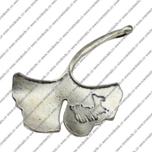 Pendant. Fashion Zinc Alloy jewelry findings. Leaf 46x32mm. Sold by KG
