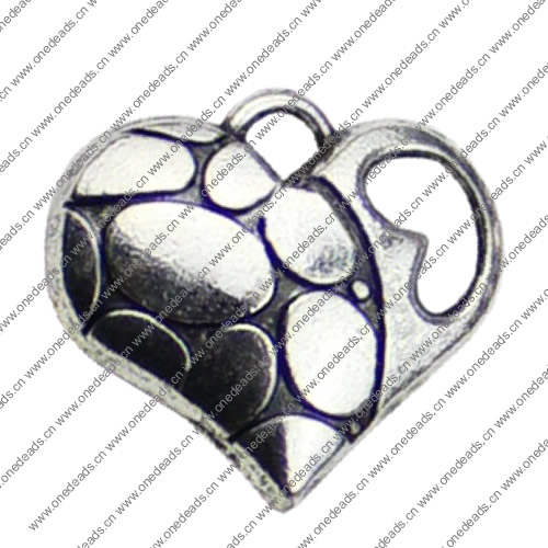 Pendant. Fashion Zinc Alloy jewelry findings. Heart 18x12mm. Sold by KG