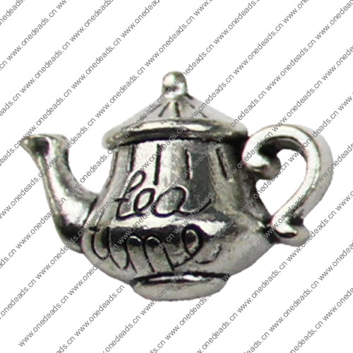 Pendant. Fashion Zinc Alloy jewelry findings. Teapot 19x13mm. Sold by KG