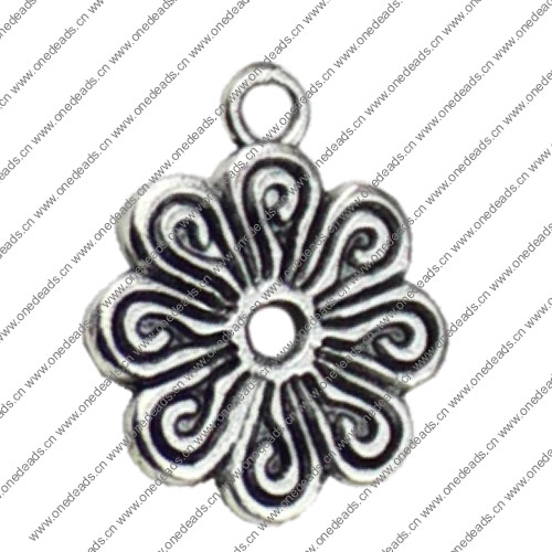 Pendant. Fashion Zinc Alloy jewelry findings. Flower 17.5x14mm. Sold by KG