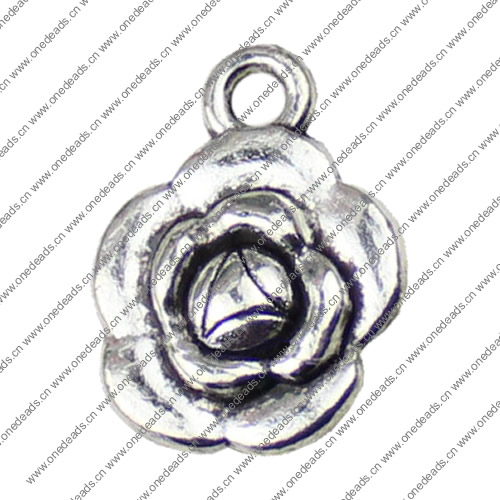 Pendant. Fashion Zinc Alloy jewelry findings. Flower 22x17mm. Sold by KG