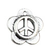 Pendant. Fashion Zinc Alloy jewelry findings. Peace 12x12mm. Sold by KG