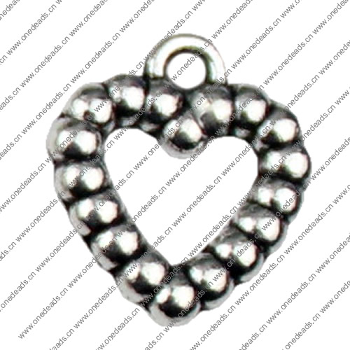 Pendant. Fashion Zinc Alloy jewelry findings. Heart 14x12mm. Sold by KG