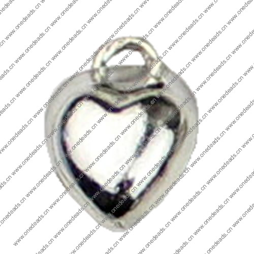 Pendant. Fashion Zinc Alloy jewelry findings. Heart 7x10mm. Sold by KG