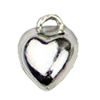 Pendant. Fashion Zinc Alloy jewelry findings. Heart 7x10mm. Sold by KG
