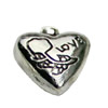 Pendant. Fashion Zinc Alloy jewelry findings. Heart 11x10mm. Sold by KG
