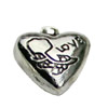 Pendant. Fashion Zinc Alloy jewelry findings. Heart 11x10mm. Sold by KG