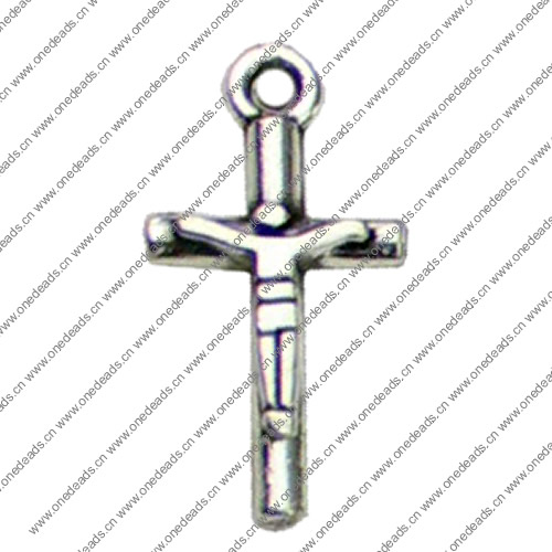 Pendant. Fashion Zinc Alloy jewelry findings. Cross 19x9mm. Sold by KG