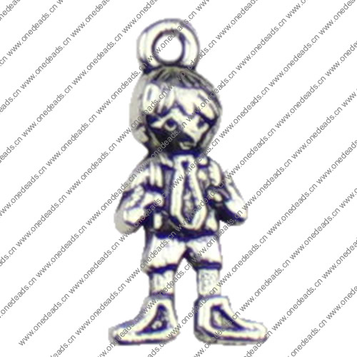 Pendant. Fashion Zinc Alloy jewelry findings. Boy 16x6mm. Sold by KG