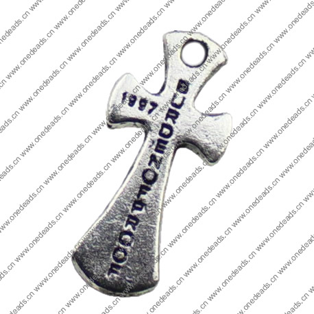 Pendant. Fashion Zinc Alloy jewelry findings. Cross 13x29mm. Sold by KG