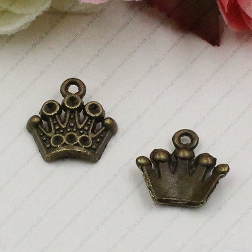 Pendant. Fashion Zinc Alloy jewelry findings. Crown 13x13mm. Sold by KG