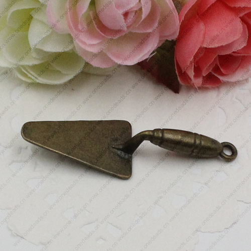 Pendant. Fashion Zinc Alloy jewelry findings. Shovel 57x18mm. Sold by KG