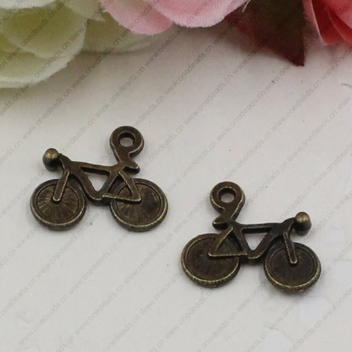 Pendant. Fashion Zinc Alloy jewelry findings. Bicycle 16x14mm. Sold by KG
