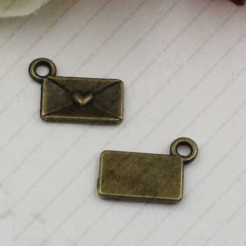 Pendant. Fashion Zinc Alloy jewelry findings. Envelope 13x9mm. Sold by KG