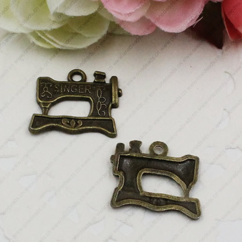 Pendant. Fashion Zinc Alloy jewelry findings. Sewing machine 18x20mm. Sold by KG