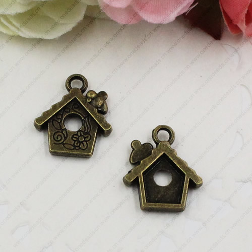 Pendant. Fashion Zinc Alloy jewelry findings. Building 17x15mm. Sold by KG