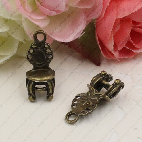 Pendant. Fashion Zinc Alloy jewelry findings. Tablet chair 22x10mm. Sold by KG