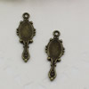 Pendant. Fashion Zinc Alloy jewelry findings. Mirror 27x10mm. Sold by KG
