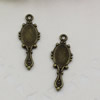 Pendant. Fashion Zinc Alloy jewelry findings. Mirror 27x10mm. Sold by KG