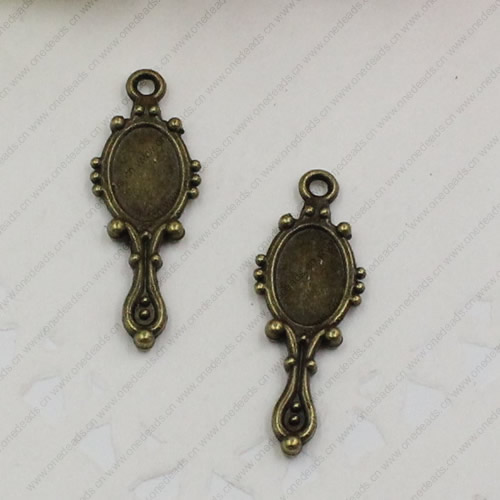 Pendant. Fashion Zinc Alloy jewelry findings. Mirror 27x10mm. Sold by KG