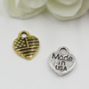 Pendant. Fashion Zinc Alloy jewelry findings. Heart 12x9mm. Sold by PC
