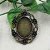 Zinc Alloy Cabochon Settings.Fashion Jewelry Findings. 45.5x34mm Inner dia: 26x19mm. Sold by PC
