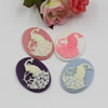 Cameos Resin Beads, Mixed color，A Grade, No-Hole Jewelry findings,39x30mm, Sold by PC
