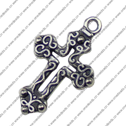 Pendant. Fashion Zinc Alloy jewelry findings. Cross 25x16mm. Sold by KG