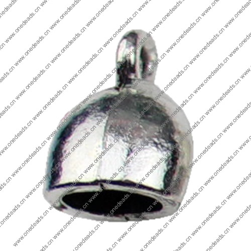 Zinc Alloy Cord End Caps, lead-free, 13x9mm, hole:6x4mm, Sold by KG