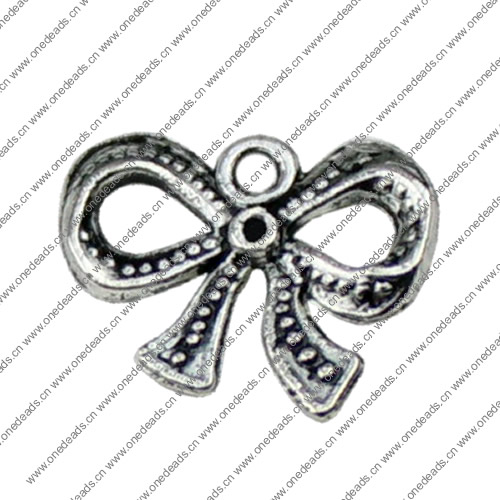 Pendant. Fashion Zinc Alloy jewelry findings. Bowknot 16x14mm. Sold by KG