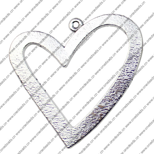 Pendant. Fashion Zinc Alloy jewelry findings. Heart 50x48.5mm. Sold by KG