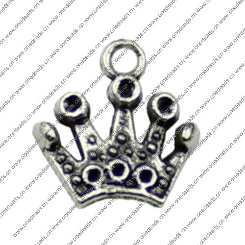 Pendant. Fashion Zinc Alloy jewelry findings. Crown 13x13mm. Sold by KG