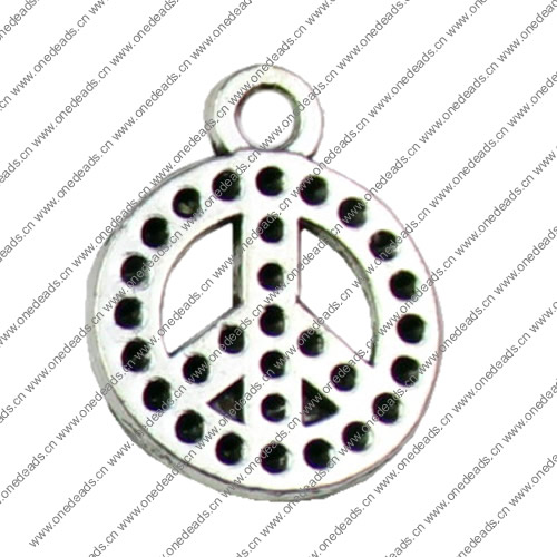 Pendant. Fashion Zinc Alloy jewelry findings. Peace 20x16mm. Sold by KG