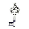 Pendant. Fashion Zinc Alloy jewelry findings. Key 28x11mm. Sold by KG
